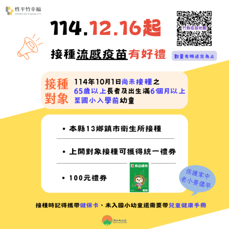 接種流感疫苗有好禮