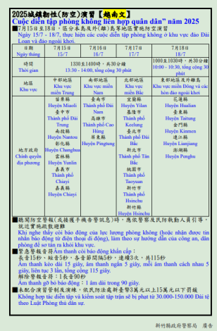 2025城鎮韌性（防空）演習-越南文