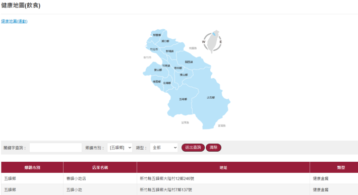五峰健康飲食地圖