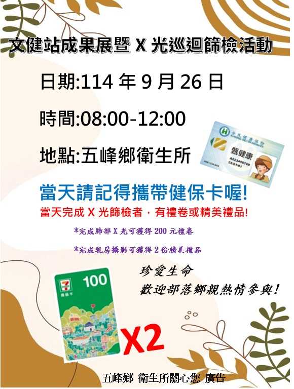 114年文健站成果展暨X光巡迴篩檢活動