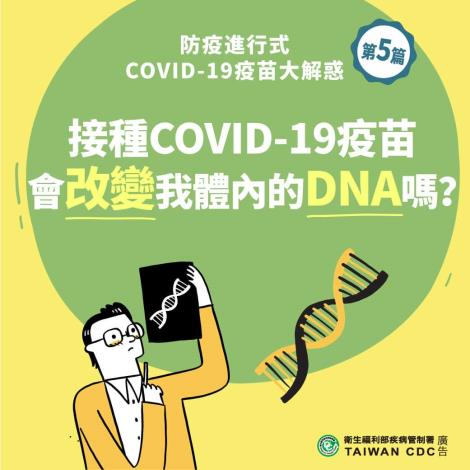 接種COVID-19疫苗會改變我體內的DNA嗎